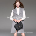 Newest winter knitting long cardigan European stylish women lapel sleeveless coat